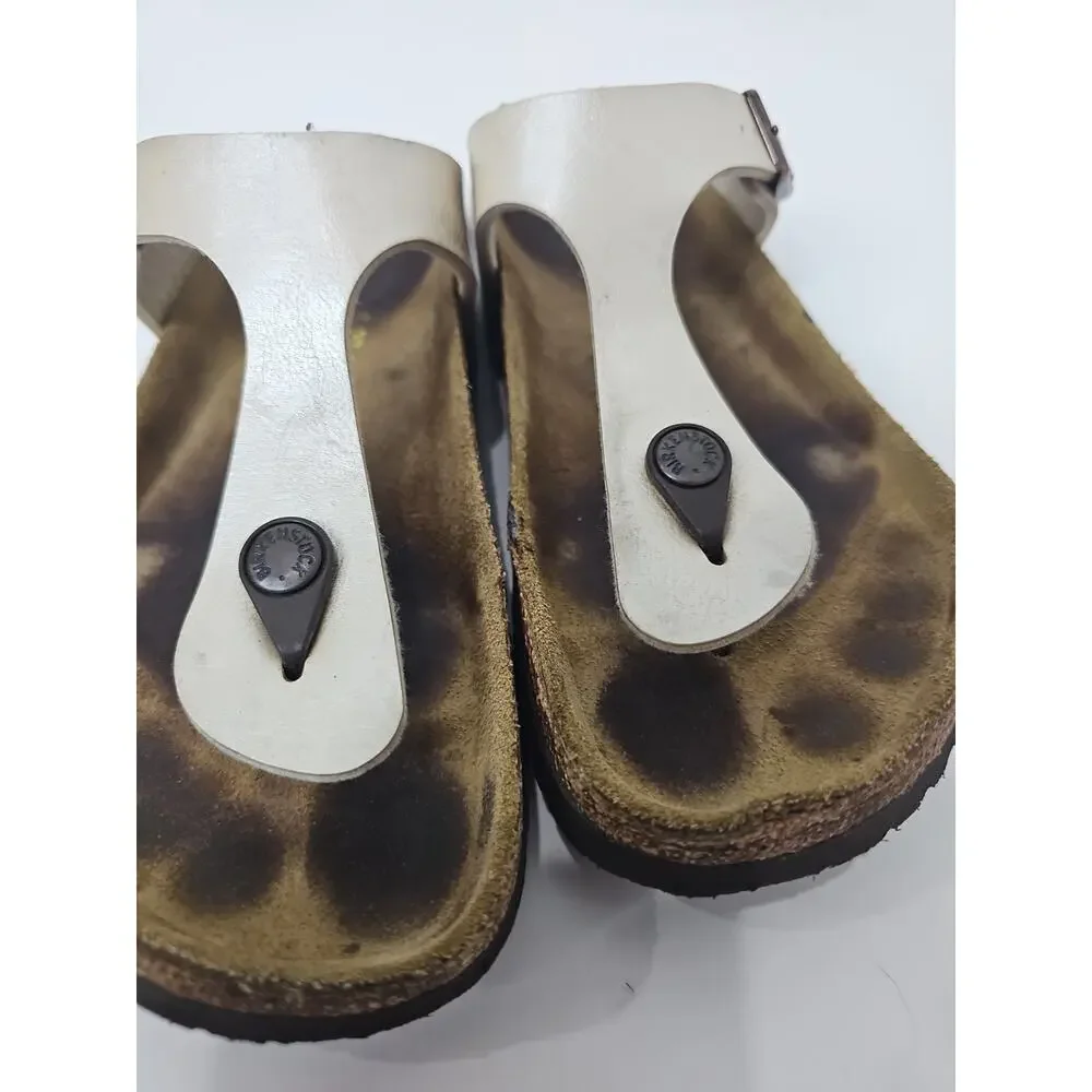 Birkenstock Gizeh Regular Fit Birko Flor Graceful Pearl/White Size 37 / 6.5